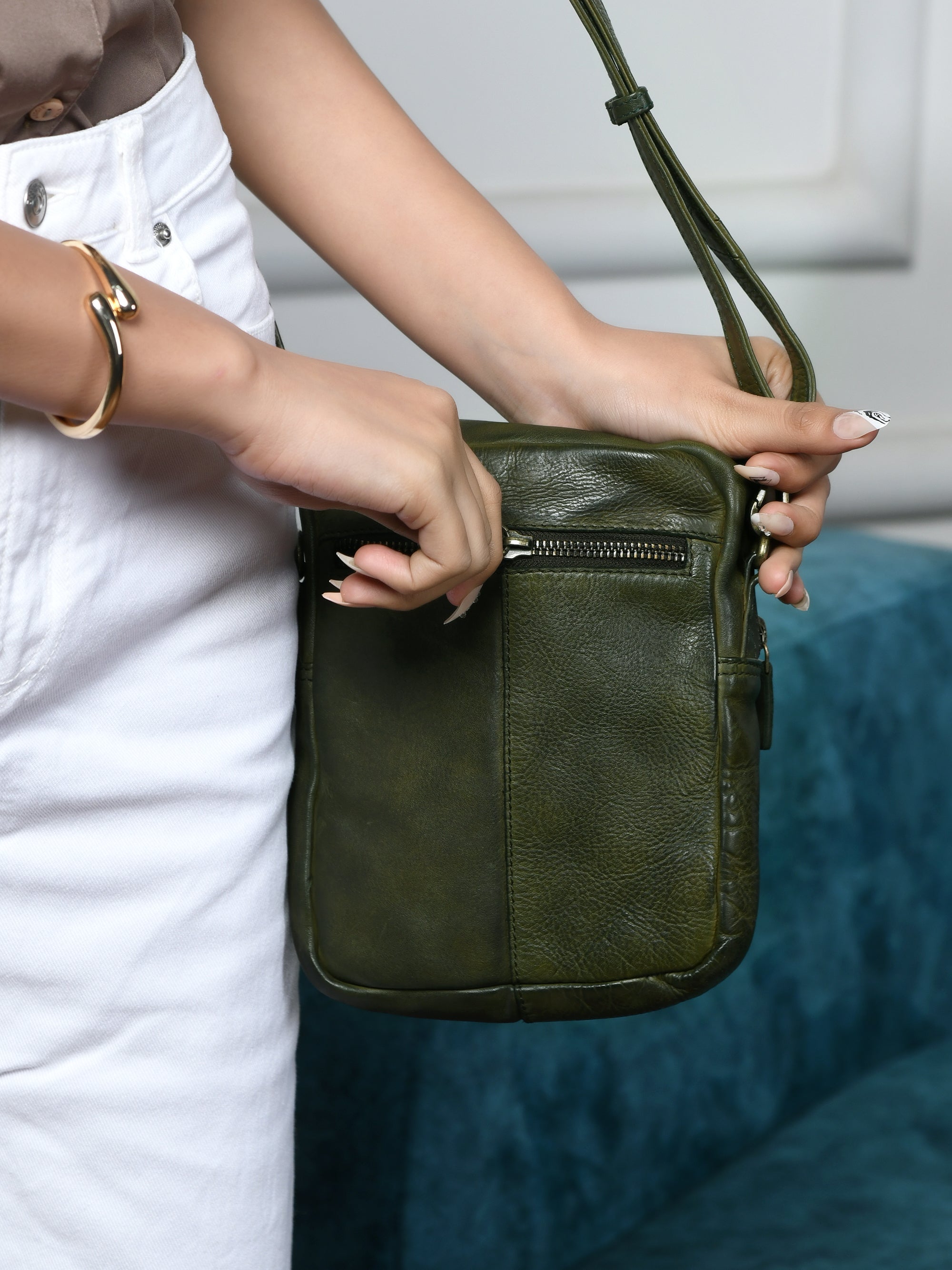 OxBlood Trail Leather Sling Bag